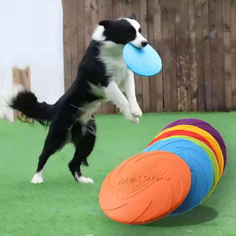 Silicone Flying Disc Toys Multifunction Pet Puppy Training Toys Outdoor Interactive Game Pet Dogs Su