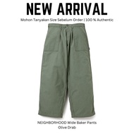 NEIGHBORHOOD Wide Baker Pants Olive Drab Celana Bahan Original 100 %