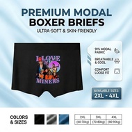 Premium Modal Boxer Briefs I Love Miners Graphic Men's Underwear Ultra Soft Skin Friendly Breathable