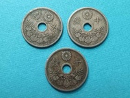 1922-26日本大正11，12，15年十錢3枚鎳幣