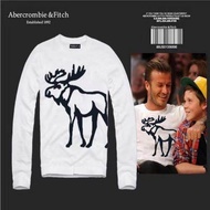 Abercrombie Fitch เสื้อยืดผู้ชายเสื้อยืดผ้าฝ้ายผ้าฝ้ายสำหรับวัยรุ่นขนาดใหญ่พิเศษปักลาย