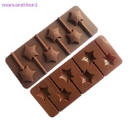 newsandthen1 6 Star Silicone Lollipop Mold Chocolate Candy Chip Mold Five-pointed Star Chocolate Bar