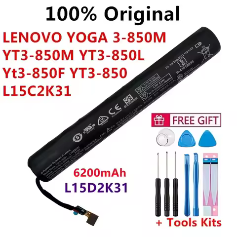 3.75V 6200mAh 23.2WH L15D2K31 Tablet Battery For LENOVO YOGA 3-850M Yt3-850F YT3-850 YT3-850M YT3-85