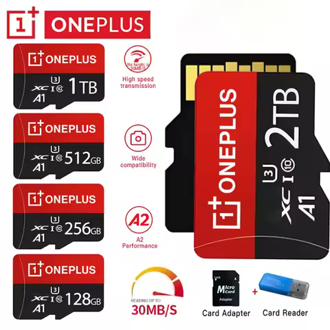 OnePlus 2TB High-Speed V30 A2 4K SD Card 512GB 256GB Memory Card 1TB Micro TF SD Adapter for Smartph