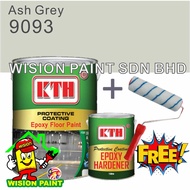 ash grey 9093 / KTH EPOXY ( 5L ) + ( FREE 7" ROLLER SET ) Floor Epoxy Paint (4L+1L Hardener) Brand: KTH