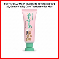 LUCHEFELLO Muah Muah Kids Toothpaste 60g x3, Gentle Cavity Care Toothpaste for Kids