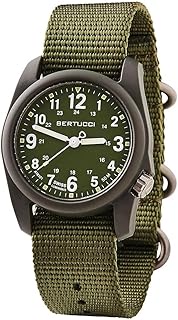 DX3 Field Watch| Olive Dial and Forest Nylon Band | Matte Finish | 4 Year Battery Life | 50 M Water 
