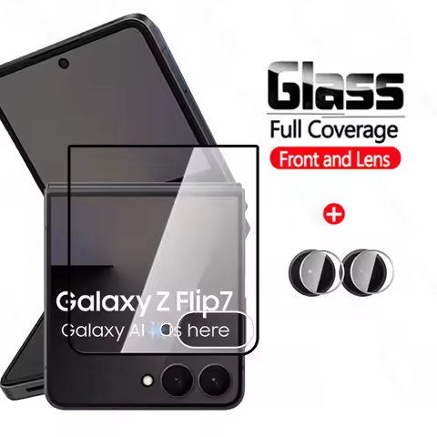 Outer Black Edge Glass For Samsung Galaxy Z Flip7 Flip8 Tempered Glass Camera Lens Film ZFlip8 ZFlip