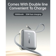 CCC AWEI PA-15 10000mAh Power Bank with Double Line Convenient 35W Fast Charging Cable Included