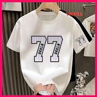 Men's T-shirts with NO 77 Motifs. T-shirts made of 24s combed Cotton. Casual T-shirts for men and wo