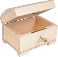 Creative Deco Small Wooden Jewelry Box | Lockable Storage Box with Lock & Key | 4.17 x 2.95 x 2.95 i