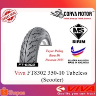 Corva Motor  Tayar Viva Scooter Tubeless 3.50-10 Gp8302 Scooter Tyre Tayar 10 Inci