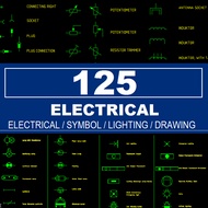 Autodesk | AutoCad 2025 | 125 Electrical Symbols  CAD BLOCK MATERIALS for Architectural Design