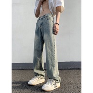 baggy jeans men y grunge jeans Seluar longgar Street Wear American Retro All-Match Distressed Wide-L