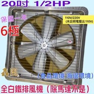 免運 白鐵排風機 20吋 1/2HP 6極 臭豆腐攤 工業排風機(台灣製造) 海邊 吸排 通風機 抽風機 電風扇 吸排扇