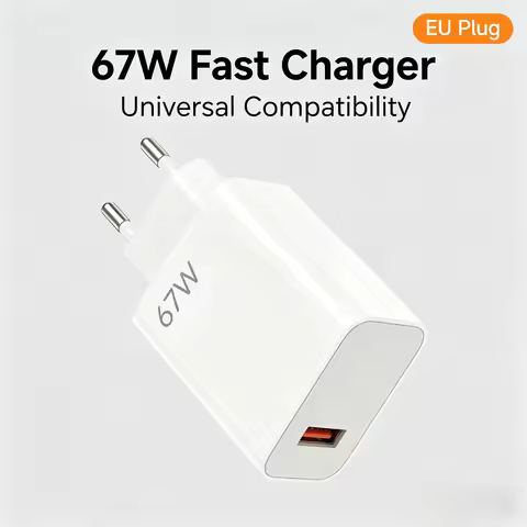 67W EU Charger Fast Charging USB Charger Type-C Data Cable Mobile Phone Wall Travel Adapter For Xiao