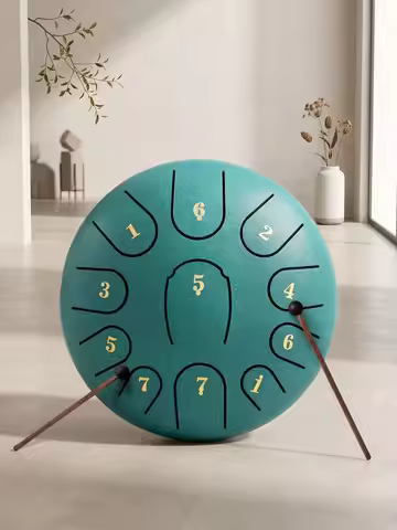 Steel Tongue Drum Outdoor Garden Rain Drum Steel Tongue Drum 11 Tones 6-Inch D Tone Yoga/Meditation 
