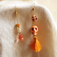 骷髏頭耳環-太陽橙