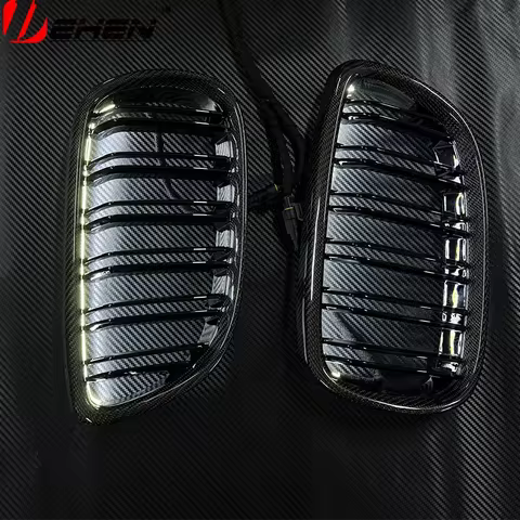 For BMW F01 F02 F20 F22 F87 F30 F32 F80 F82 F10 F15 F07 F25 F26 LED luminous Racing Grills Carbon Fi