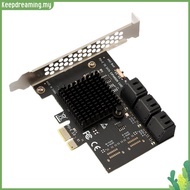 ✿ keepdreaming ✿  PCI Express 1X to SATA3.0 6 Port Riser PCI-E X1/X4/X8/X16 PCI-E Expansion Card U