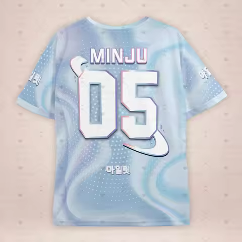 men women Fashion O-Neck Short Sleeve T-Shirt ILLIT MINJU Fans Summer Tee Lightweight Sport Daily Te
