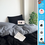 GONI CHILL duvet cover set in Black and Gray - Elastic bed sheets 4-25cm high, sizes 1m, 1m2, 1m4, 1