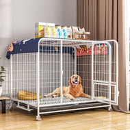 QM Dog Cage Small Dog Indoor Pet Dog Cage Dog Cage Medium Teddy Large Pomeranian Dog Fence with Toilet Separation Kennel