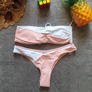 👙 ZAFUL BIKINI ชุดว่ายน้ำแฟชั่น ชุดว่ายน้ำสีชมพู พร้อมส่งจากไทย PINK SIZE L