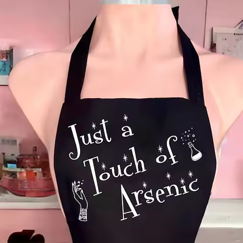 Just a Touch of Arsenic Gothic black Apron Goth bride to be Future Mrs Bridal Shower Halloween Bache