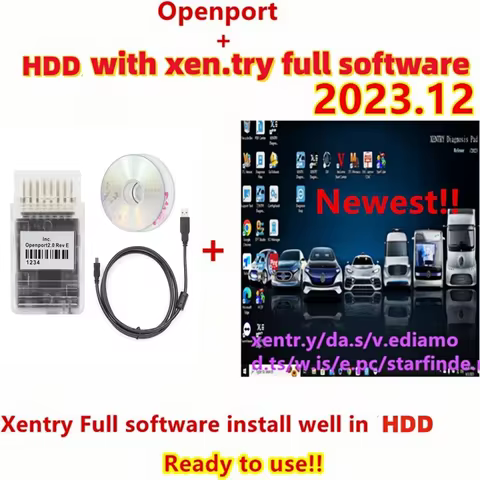 Xentry 2023.12 Diagnostic Software with Tactrix Openport 2.0 ECU Chip Tuning Tool OBD 2 OBD2 Scanner