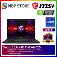 MSI Sword 16 HX B14VGKG-620 16'' QHD+ 240Hz Gaming Laptop