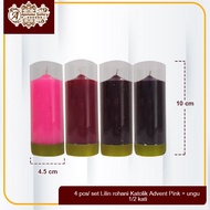 LILIN UNGU 4pcs/set Of Advent Candles - Pink+Purple Adventist Candles 1/2 Categories