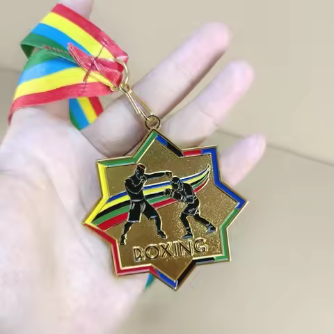 boxing medal , children's medals gymnasium sports meeting, marathon medal, children's gold foil meda
