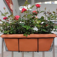 Rectangular Balcony Iron Hanging Planter Railing Wrought  Iron Flower Stand  Rak Pasu Bunga Besi Gan