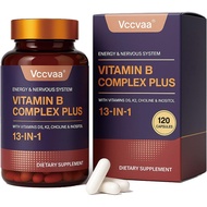 Kompleks Vitamin B 13--1 dengan Biotin, Inositol, Folat, B12, C, D3, K2 –, & Imun – Vegan, Bukan GMO