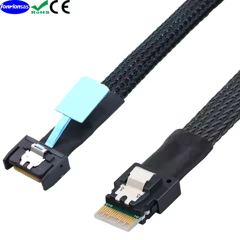 LONRIONSAS#Internal PCIE Slimline Mini SAS MCIO 38P to Slimline SFF-8654 4i Hard Drive Cable