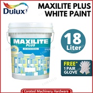 [CORATED] Dulux Interior Maxilite Plus White Paint ( Cat Dalam ) 18 Liter **FREE 1 HAND GLOVE 15245