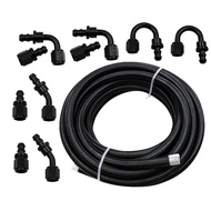 Car Modified Pieces6an6Push Lock Connector Hose Line Kit Car Parts Accessories20ft Braided Fuel Line