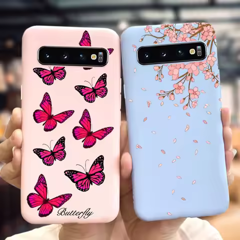 For Samsung Galaxy S10 Plus S10e Case Soft Butterfly Flower TPU Phone Cover For Samsung S 10 S10Plus