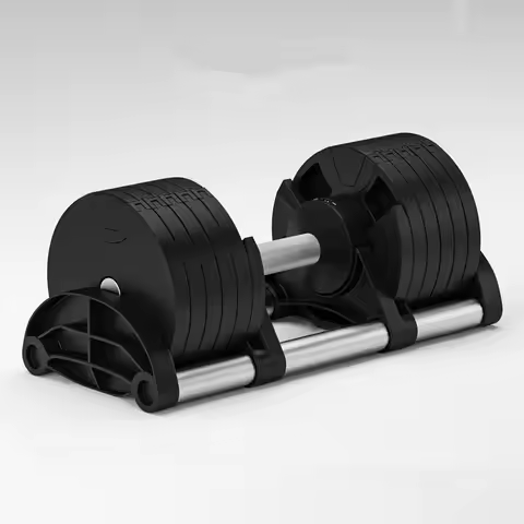 Black Adjustable Dumbbell Set 40kg, 4kg Increments Per Handle Durable Design for Home Gym Workouts a