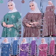 Kaftan Motif Bunga Dress Gamis Muslim Wanita Super Jumbo