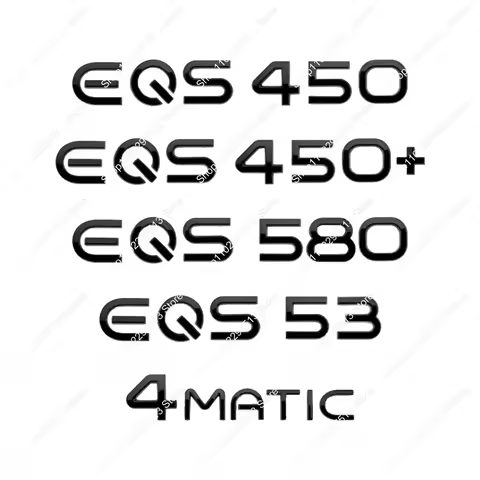 Glossy Black EQS53 EQS450 EQS580 4MATIC ABS Emblem for V297 EQS Series Car Side Rear Badge Nameplate