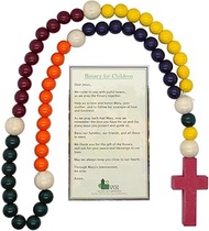 VILLAGE GIFT IMPORTERS 31" Long Chunky Wooden Rosary | Catholic Wall Decorative Rosary | Painted in 