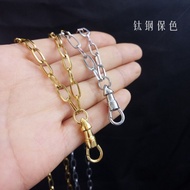 Thai Buddha amulet chain thangka pendant lanyard sweater chain titanium steel chain e泰国佛牌链唐卡吊坠挂绳毛衣链钛钢链子鹰钩扣不掉色男女情侣 JJ0410