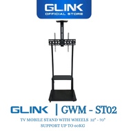 GLINK GWM-ST02 TV Mobile Bracket Wall Mount Stand 32"–86" Rolling TV Stand with Wheels