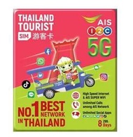 【阿婆K鵝】泰國 AIS 電話卡 7天15G 隨插即用 泰國卡 5G 高速上網吃到飽 泰國網卡