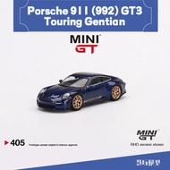 MINIGT1:64 Porsche 911 (992) GT3 Touring Gentian 405 alloy car model