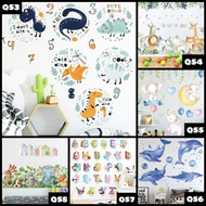 [VIP] WALLSTICKER Q 53 54 55 56 57 58 ANIMAL STICKER DINOSAURS DOPHIN ALPHABET ELEPHANT FOX