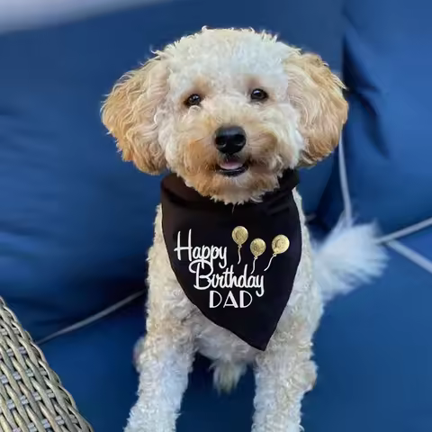 Happy Birthday Dad MOM pet Dog Bandana husband daddy 30th 40th 50th 60th 70th birthday party decorat
