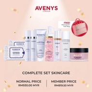 AVENYS COMPLETE SET SKINCARE &amp; MELT AWAY MAKEUP BALM ( FREE PINK MONOG TOTE BAG )